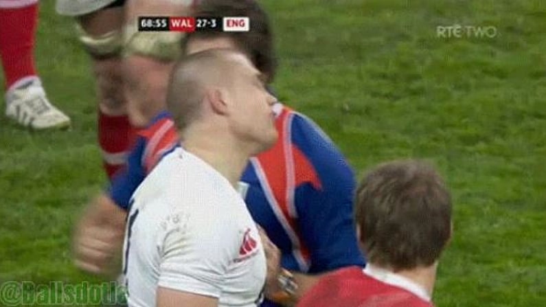 The Best Of Saturday's Six Nations GIFs Including A Ball To Head For Mike Brown, A Hard Fall For Gori And Clerc's Volley.