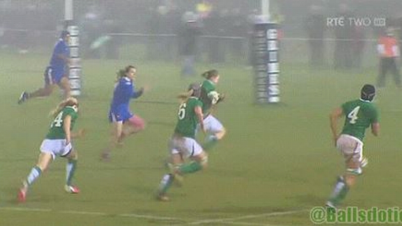 The Best Try From The Irish Women's Championship Sealing Win Over France (GIF).