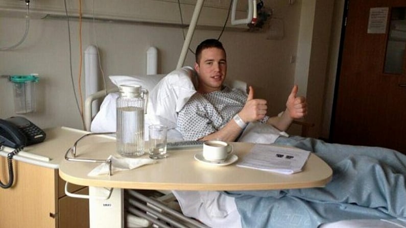 Thumbs Up From Colm O'Neill After Cruciate Ligament Surgery.