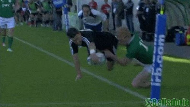 GIF: Brilliant Last Ditch Tackle Prevents Baby Blacks Try Vs Ireland