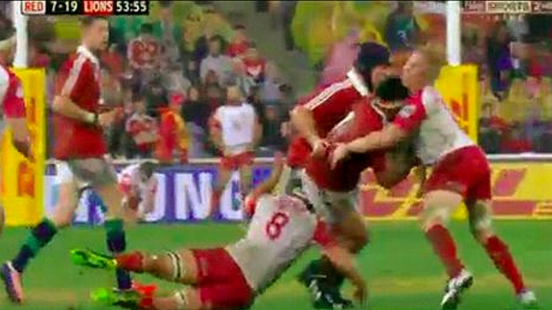 Nasty Clash Of Heads In The Lions And Reds Game (GIF)