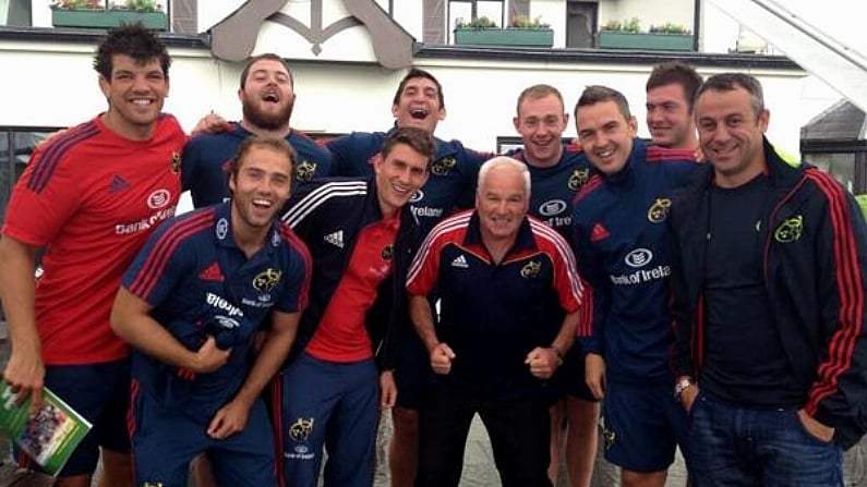 Munster Players Meet Legendary GAA Commentator 'Effin' Eddie Moroney