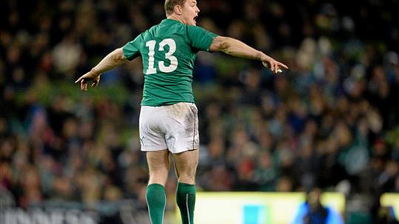 GIF: Sublime Brian O'Driscoll Through-The-Legs Pass