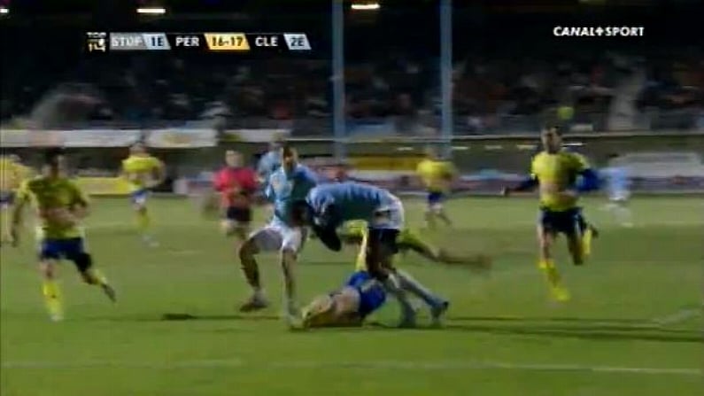 Video: Aurelien Rougerie Prevents Perpignan Try With Sliding Tackle