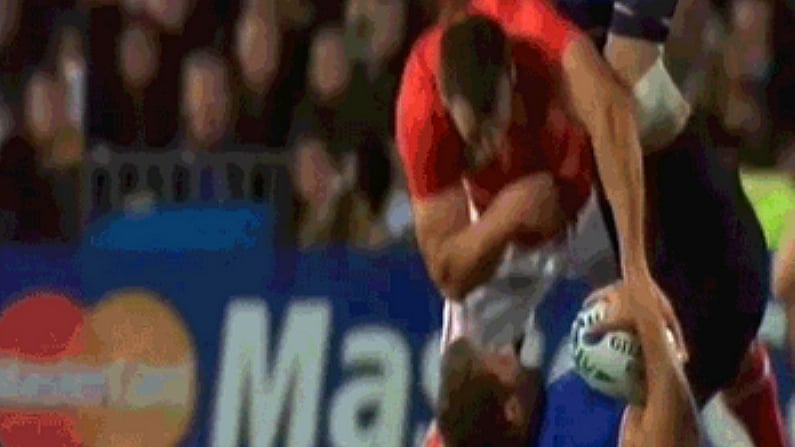 The Worst Rugby Tackles Ever: Sam Warburton's Spear Tackle On Vincent Clerc.