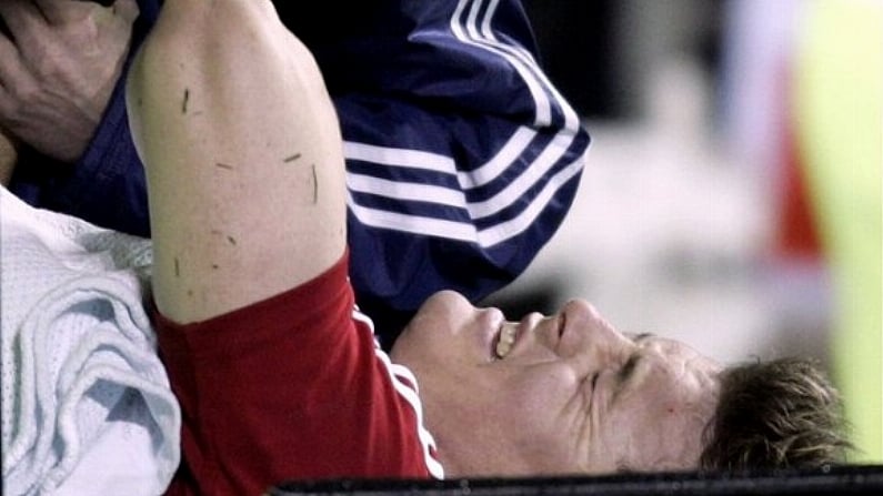 The Worst Rugby Tackles Ever: Tana Umaga And Kevin Mealamu's Spear Tackle On Brian O'Driscoll.