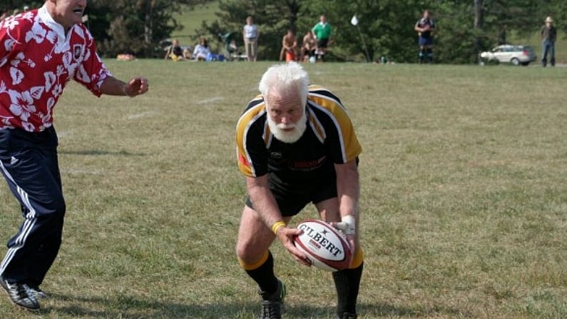 Watch This Billionaire Rugby Tackle An Old Man.