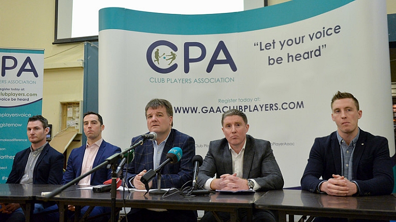 9 January 2017; CPA members from left, Niall Corcoran, Aaron Kernan, CPA Executive member and Grassroots Coordinator, Declan Brennan, Secretary CPA, left, Micheal Briody Chairman CPA, and Kevin Nolan, CPA Executive Member and Player Welfare Coordinator, at the official launch of the Club Players Association at Ballyboden St Endas GAA in Firhouse Rd, Ballyroan, Dublin. The CPA are calling for all GAA Club members to register at www.gaaclubplayers.com to help Fix The Fixtures Photo by Piaras O Midheach/Sportsfile