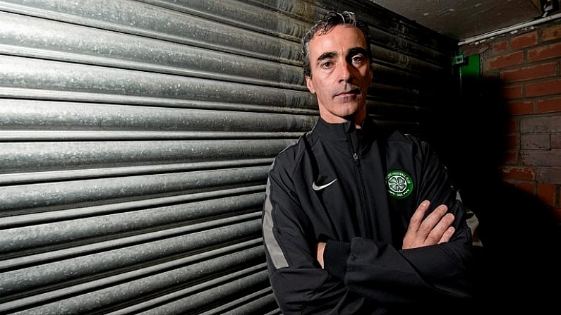 17 September 2014; Donegal manager and Celtic reserve team coach Jim McGuinness following a press conference at Celtic Park, ahead of the GAA Football All Ireland Senior Championship Final against Kerry. Celtic Park, Glasgow, Scotland. Picture credit: Rob Casey / SPORTSFILE