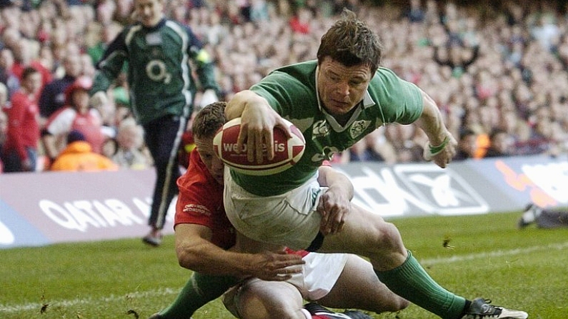 4 February 2007; Ireland's Brian O'Driscoll goes over to score his side's second try. RBS Six Nations Championship, Wales v Ireland, Millennium Stadium, Cardiff, Wales. Picture credit: Pat Murphy / SPORTSFILE