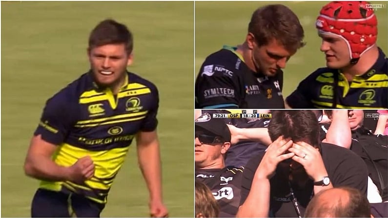 Watch: Insane Finish As Monster Ross Byrne Drop Goal And Dan Biggar Miss Give Leinster Win