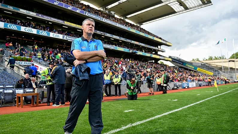 30 July 2017; Roscommon manager Kevin McStay during the GAA Football All-Ireland Senior Championship Quarter-Final match between Mayo and Roscommon at Croke Park in Dublin. Photo by Ramsey Cardy/Sportsfile