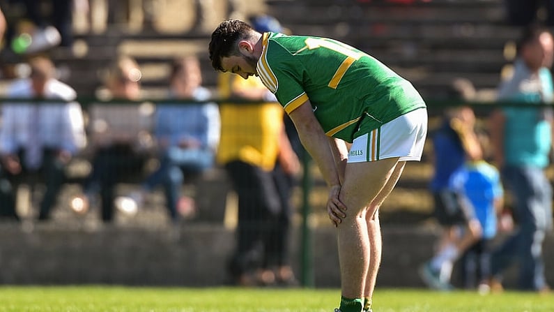 18 June 2017; A disapointed Conor Gaffney of Leitrim at the end of the Connacht GAA Football Senior Championship Semi-Final match between Roscommon and Leitrim at Dr Hyde Park in Roscommon. Photo by David Maher/Sportsfile