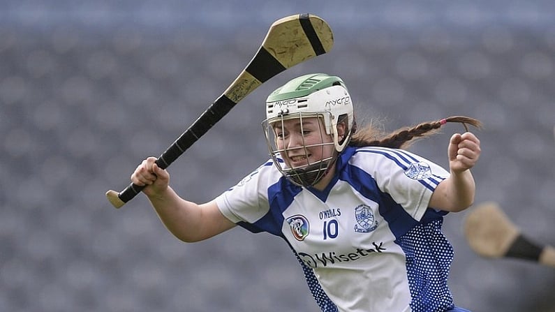 6 March 2016; Laura Stack, Milford, celebrates scoring her sides second goal. AIB All-Ireland Senior Camogie Club Championship Final 2015, Milford v Killimor. Croke Park, Dublin. Picture credit: Piaras O Midheach / SPORTSFILE