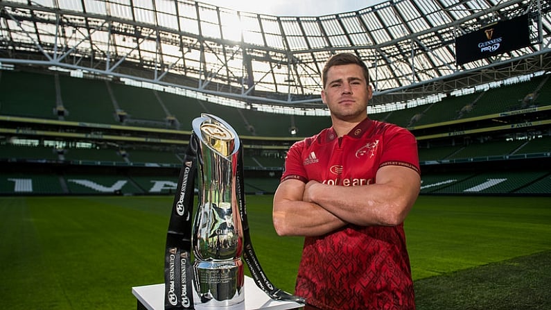 23 August 2017; CJ Stander of Munster at the Guinness PRO14 season launch at the Aviva Stadium in Dublin. Photo by Ramsey Cardy/Sportsfile