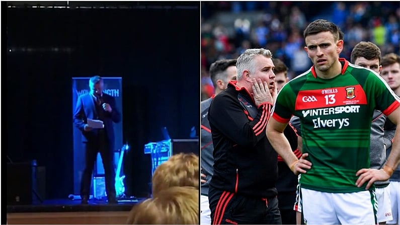 Watch: Stephen Rochford Pays Emotional Tribute To Mayo Support At Post-Game Function