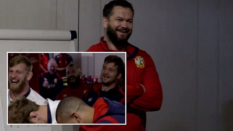 Watch: Andy Farrell Reacts Perfectly After Lions Meeting Is Interrupted By Phone