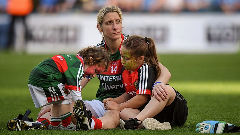 24 September 2017; Cora Staunton of Mayo following the TG4 Ladies Football All-Ireland Senior Championship Final match between Dublin and Mayo at Croke Park in Dublin. Photo by Cody Glenn/Sportsfile