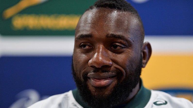 7 November 2017; Tendai Mtawarira during a South Africa rugby squad press conference at Radisson Blu Hotel in Stillorgan, Dublin. Photo by Piaras O Midheach/Sportsfile