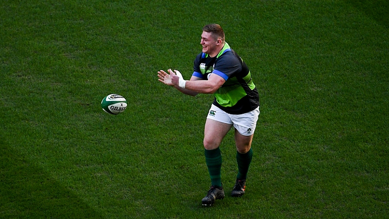 24 November 2017; Tadhg Furlong during Ireland rugby captain's run at the Aviva Stadium in Dublin. Photo by Ramsey Cardy/Sportsfile