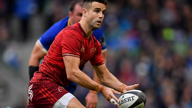 7 October 2017; Conor Murray of Munster during the Guinness PRO14 Round 6 match between Leinster and Munster at the Aviva Stadium in Dublin. Photo by Brendan Moran/Sportsfile