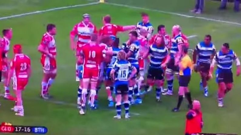 Video: Gloucester And Bath Game Finishes With Massive Multi-Player Scrap