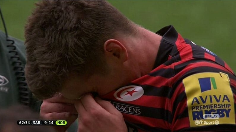 GIF: Owen Farrell Injured Himself Celebrating A Try That Did Not Count