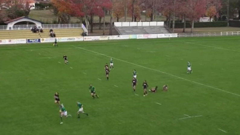 Video: Possibly The Greatest Accidental Rugby Assist Ever Comes From An Irish Women's Player