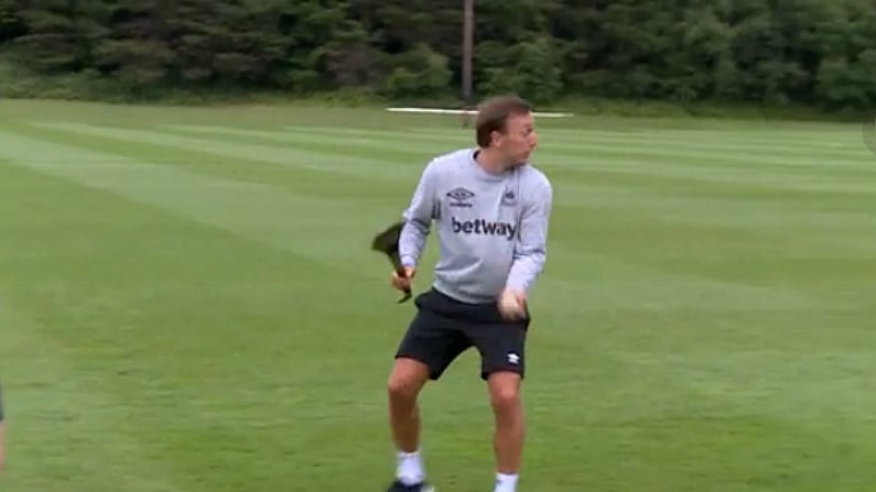 GIFS: Watch West Ham Stars Noble And Collins Attempt To Play Hurling...