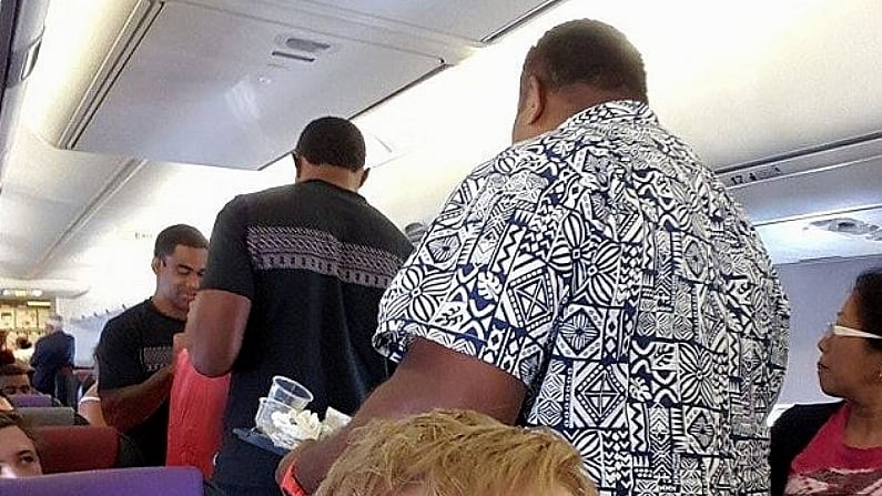 Lovely Moment As Fijian Rugby Players Help Out In Flight Attendant's Time Of Need