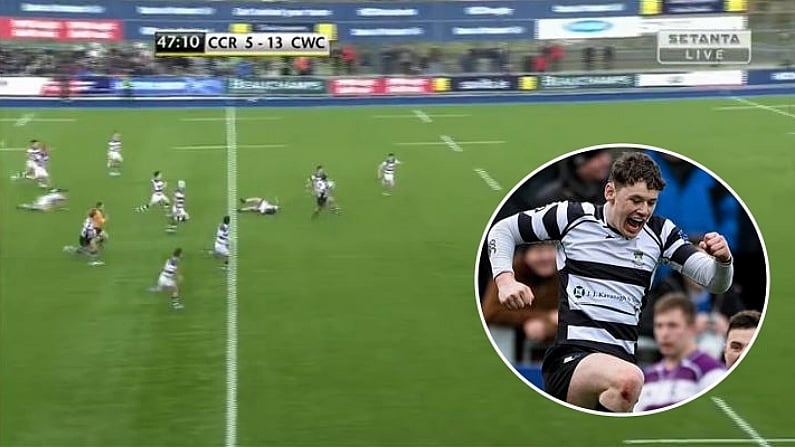 Watch: The Exhilarating End-To-End Try From The Leinster Schools Cup Semi-Final