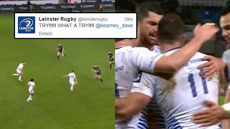 Watch: Inch-Perfect Crossfield Kick From Jonny Sexton Sets Up Dave Kearney Try