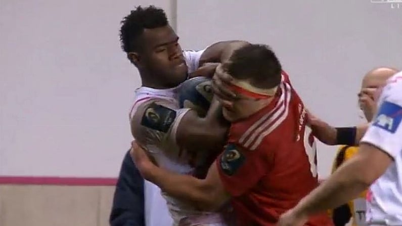 Watch: Nigel Owens Issues Red Card For Attempted Eye-Gouge On Munster's CJ Stander