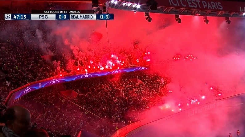 Watch: PSG Ultras Lose The Rag As Flares Threaten To Halt Real Madrid Clash