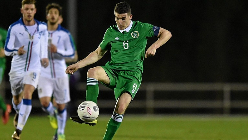 24 March 2016; Darragh Lenihan, Republic of Ireland. UEFA U21 Championship Qualifier, Republic of Ireland v Italy. RSC, Waterford. Picture credit: Matt Browne / SPORTSFILE