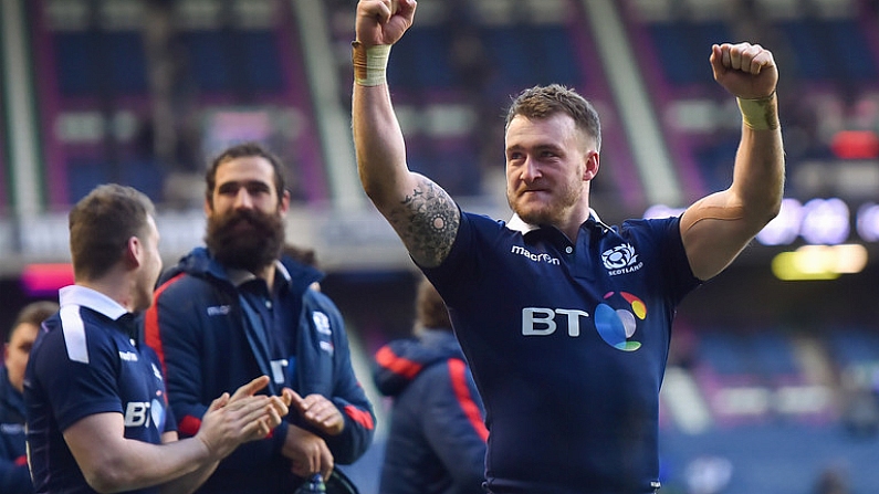 4 February 2017; Stuart Hogg of Scotland following his side's victory in the RBS Six Nations Rugby Championship match between Scotland and Ireland at BT Murrayfield Stadium in Edinburgh, Scotland. Photo by Ramsey Cardy/Sportsfile