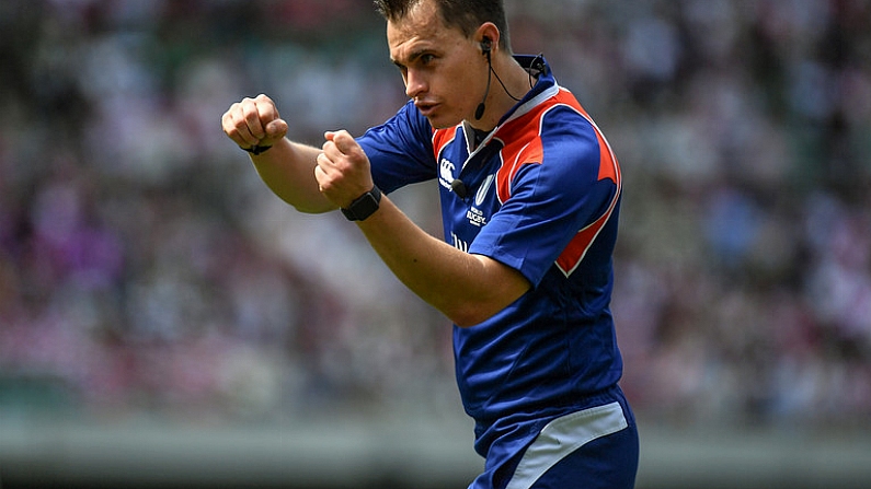 17 June 2017; Referee Marius van der Westhuizen during the international rugby match between Japan and Ireland at the Shizuoka Epoca Stadium in Fukuroi, Shizuoka Prefecture, Japan. Photo by Brendan Moran/Sportsfile