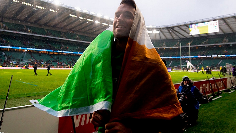 17 March 2018; Conor Murray of Ireland celebrates after the NatWest Six Nations Rugby Championship match between England and Ireland at Twickenham Stadium in London, England. Photo by Brendan Moran/Sportsfile