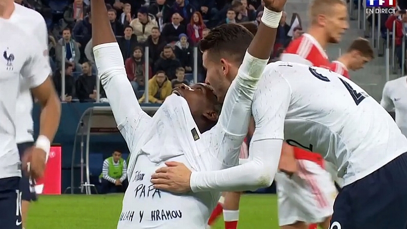 Watch: Paul Pogba Scores Free-kick, Celebrates With Touching Tribute