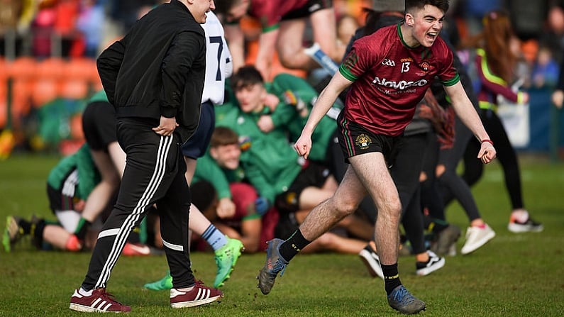 19 March 2018; Ruari McConville of St.Ronan's College reacts after the MacRory Cup Final match between St RonanOs Lurgan and St. Mary's Grammar Magherafelt at Athletic Grounds, Armagh. Photo by Philip Fitzpatrick/Sportsfile