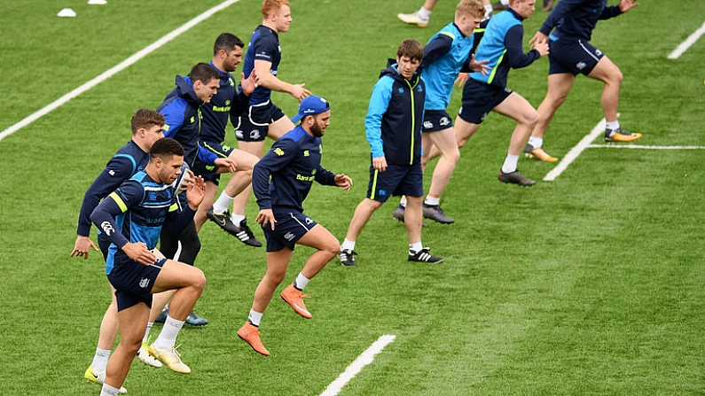 26 March 2018; Adam Byrne and his Leinster teammates during squad training at Energia Park in Donnybrook, Dublin. Photo by Ramsey Cardy/Sportsfile