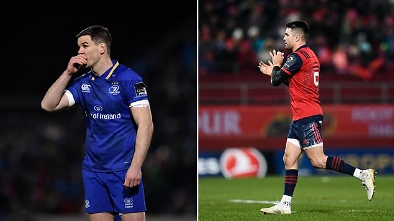 6 January 2018; Jonathan Sexton of Leinster during the Guinness PRO14 Round 13 match between Leinster and Ulster at the RDS Arena in Dublin. Photo by David Fitzgerald/Sportsfile