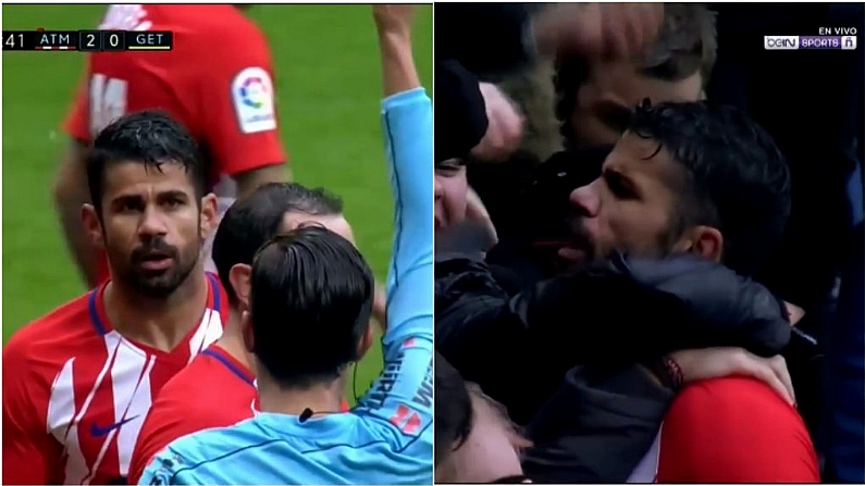 Watch: Diego Costa Causes Skirmish, Scores And Is Sent Off On La Liga Return