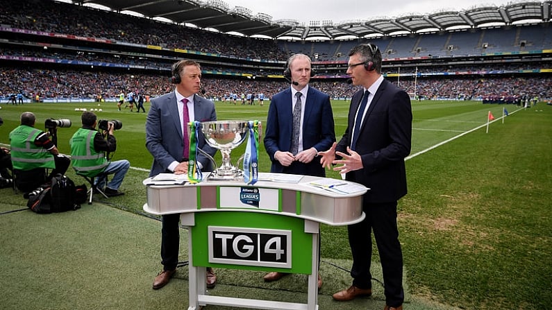 9 April 2017; TG4 during the Allianz Football League Division 1 Final match between Dublin and Kerry at Croke Park in Dublin. Photo by Stephen McCarthy/Sportsfile