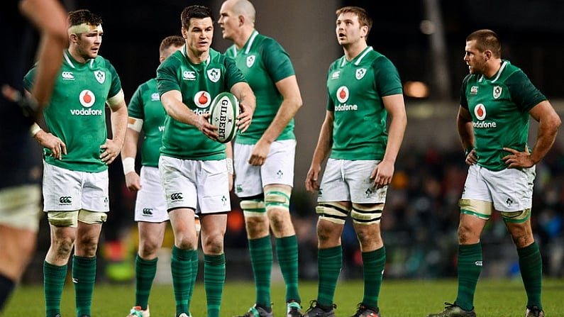 25 November 2017; Jonathan Sexton of Ireland during the Guinness Series International match between Ireland and Argentina at the Aviva Stadium in Dublin. Photo by Ramsey Cardy/Sportsfile