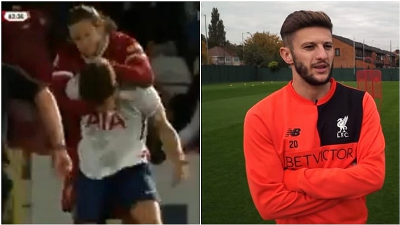 Watch: Adam Lallana Sent Off For Ludicrous 'Choke-Out' Attempt