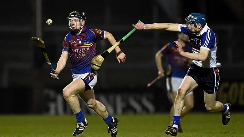 11 March 2015; Tony Kelly, UL, in action against Tom Fox, WIT. Independent.ie Fitzgibbon Cup Final, Replay, University of Limerick v Waterford Institute of Technology, Pairc Ui Rinn, Cork. Picture credit: David Maher / SPORTSFILE