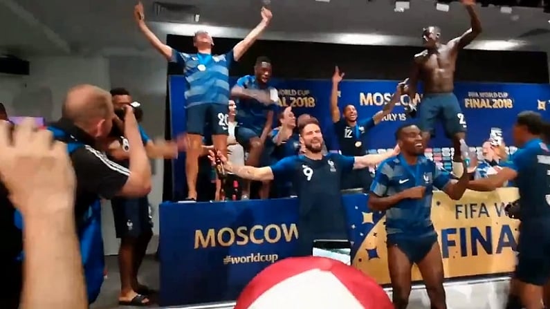 Watch: French Team Invade Press Conference After World Cup Triumph