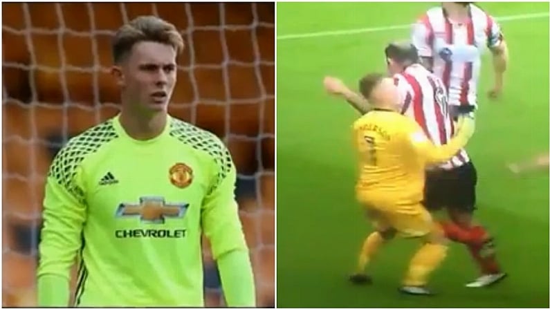 Watch: Man Utd Loanee Suffers Sickeningly Deliberate Forearm To Neck