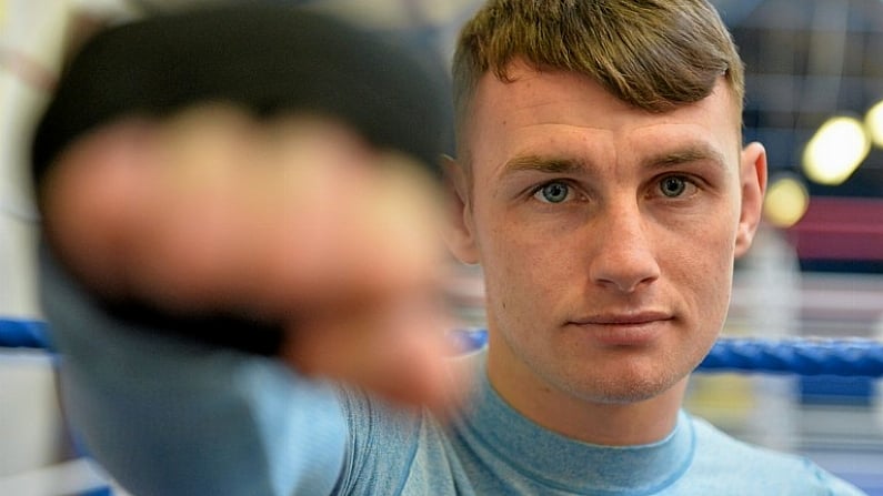 9 March 2016; Boxer Sean McComb poses for a portrait before an IABA High Performance Squad training session. National Boxing Stadium, Dublin. Picture credit: Cody Glenn / SPORTSFILE